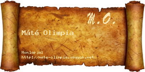 Máté Olimpia névjegykártya